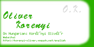 oliver korenyi business card